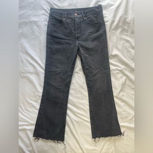 Express high waisted cropped flair black jeans